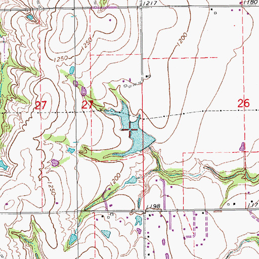 Topographic Map of Oknoname 087002 Reservoir, OK