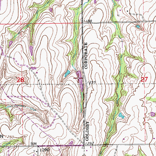 Topographic Map of Oknoname 087003 Reservoir, OK
