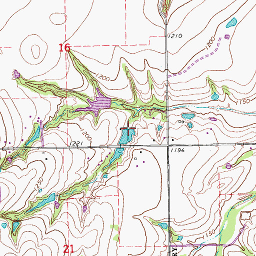 Topographic Map of Oknoname 087005 Dam, OK
