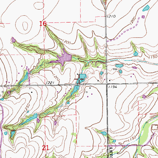 Topographic Map of Oknoname 087005 Reservoir, OK