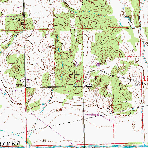 Topographic Map of Oknoname 087006 Reservoir, OK