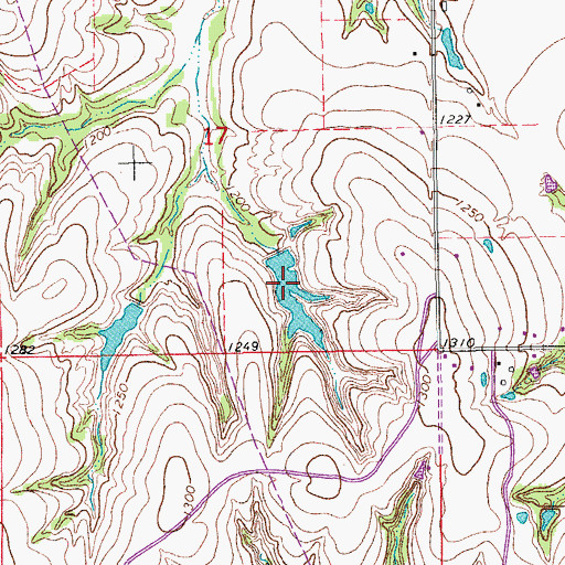 Topographic Map of Oknoname 087007 Reservoir, OK