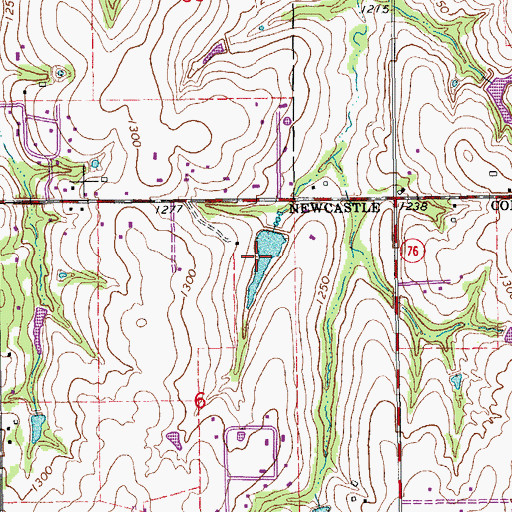 Topographic Map of Oknoname 087008 Reservoir, OK