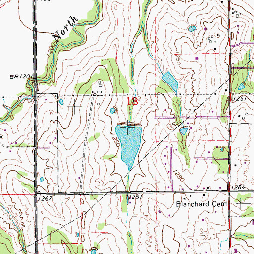Topographic Map of Oknoname 087010 Dam, OK