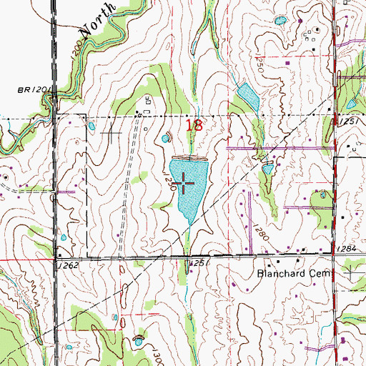 Topographic Map of Oknoname 087010 Reservoir, OK