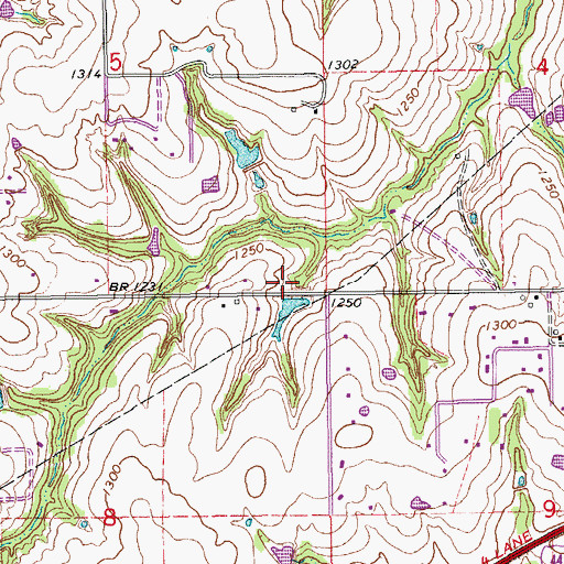 Topographic Map of Oknoname 087011 Dam, OK