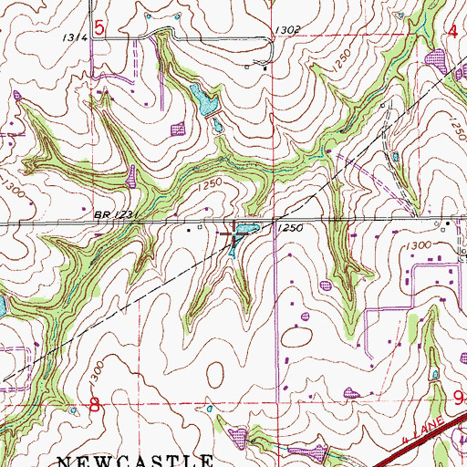 Topographic Map of Oknoname 087011 Reservoir, OK