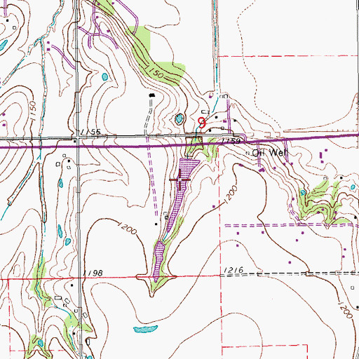 Topographic Map of Oknoname 087013 Reservoir, OK