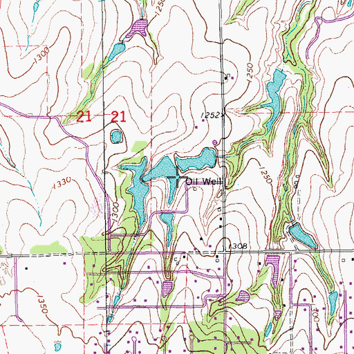 Topographic Map of Oknoname 087014 Dam, OK