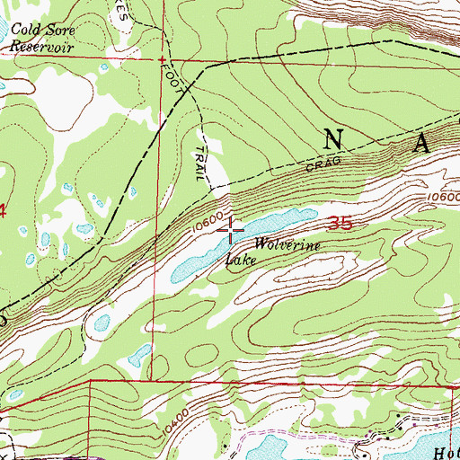 Topographic Map of Wolverine Lake, CO