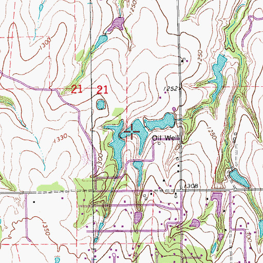 Topographic Map of Oknoname 087014 Reservoir, OK