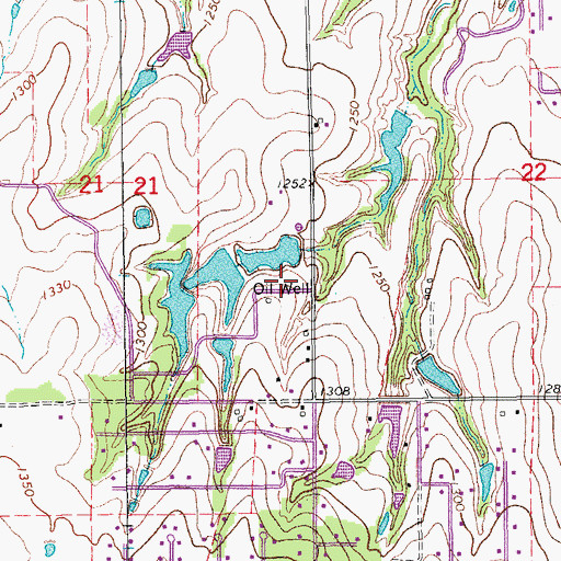 Topographic Map of Oknoname 087015 Dam, OK