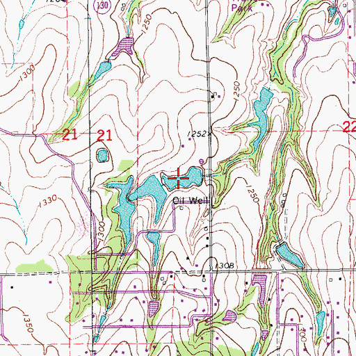 Topographic Map of Oknoname 087015 Reservoir, OK
