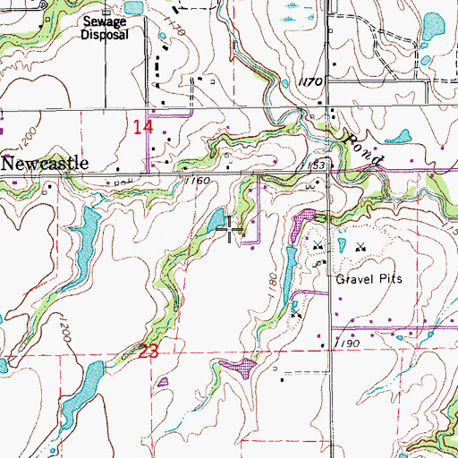 Topographic Map of Oknoname 087016 Dam, OK