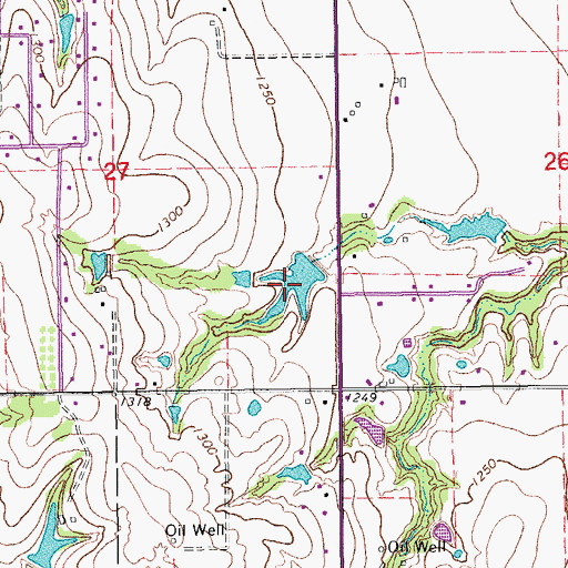 Topographic Map of Oknoname 087019 Dam, OK