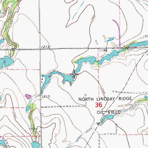 Topographic Map of Oknoname 087020 Dam, OK