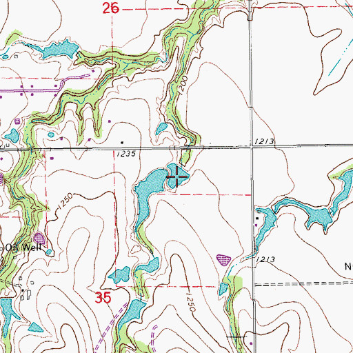 Topographic Map of Oknoname 087021 Dam, OK