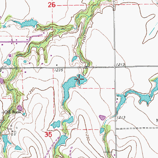 Topographic Map of Oknoname 087021 Reservoir, OK