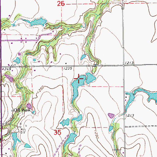 Topographic Map of Oknoname 087022 Dam, OK