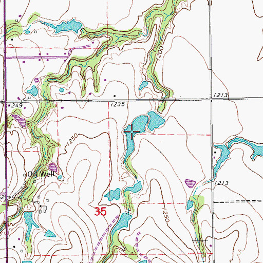 Topographic Map of Oknoname 087022 Reservoir, OK