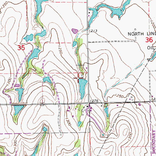 Topographic Map of Oknoname 087025 Dam, OK