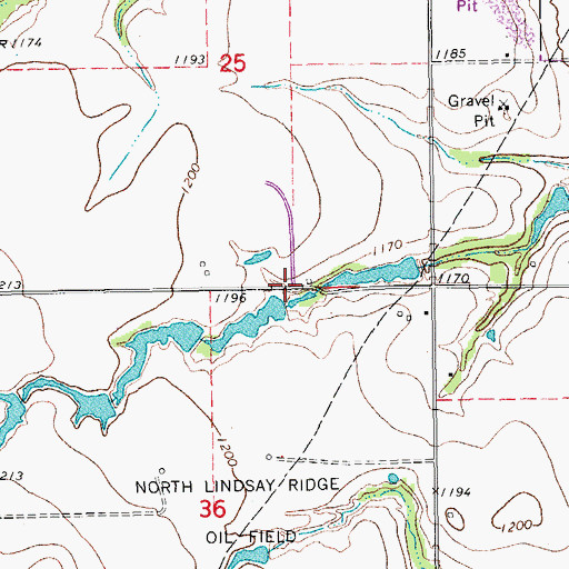 Topographic Map of Oknoname 087026 Dam, OK