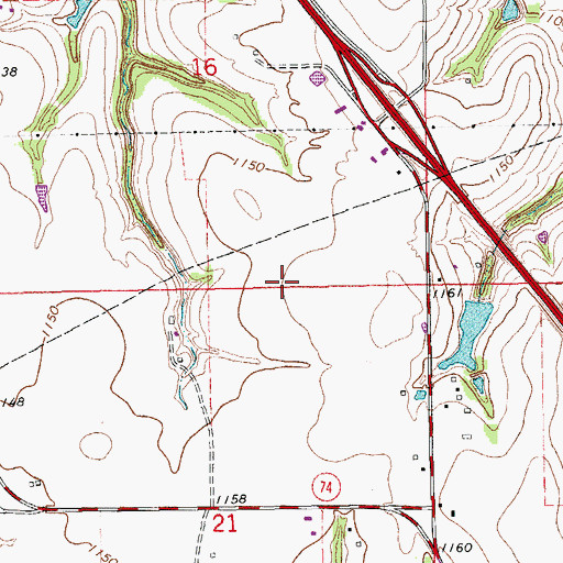 Topographic Map of Oknoname 087028 Dam, OK