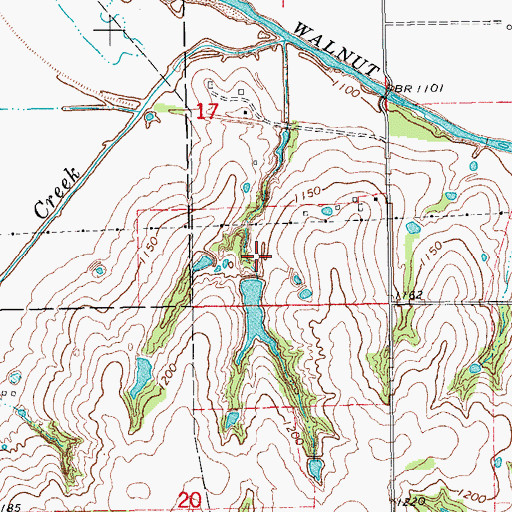 Topographic Map of Oknoname 087029 Dam, OK