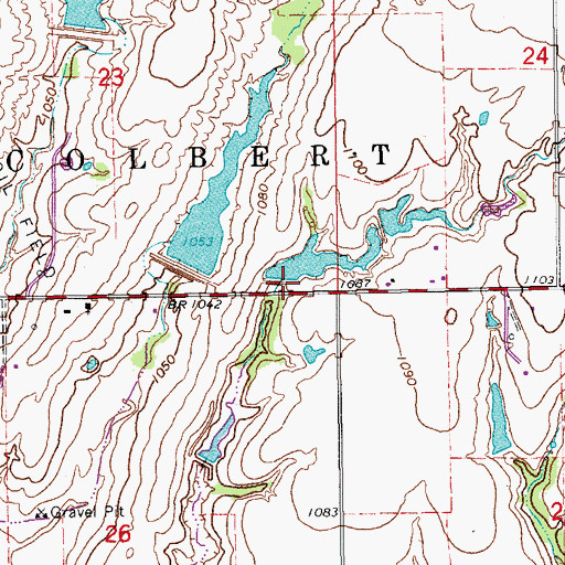 Topographic Map of Oknoname 087030 Reservoir, OK