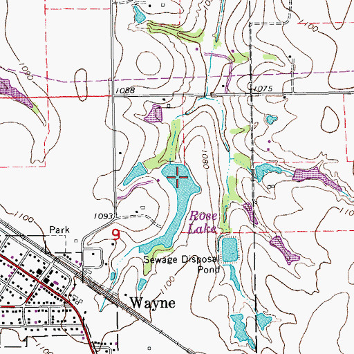 Topographic Map of C L Rose Lake Dam, OK