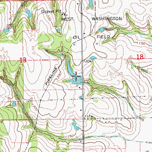 Topographic Map of Oknoname 087035 Dam, OK