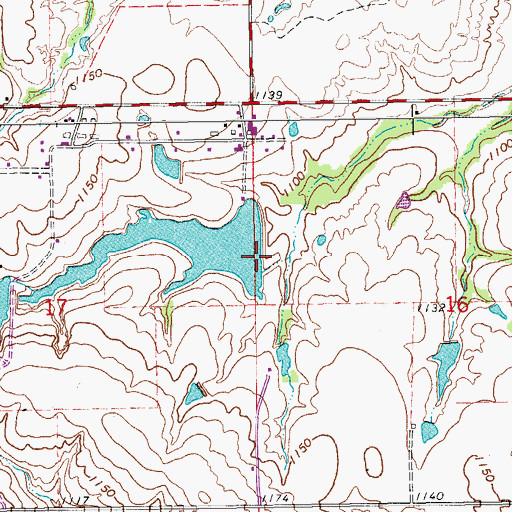 Topographic Map of Oknoname 087036 Dam, OK