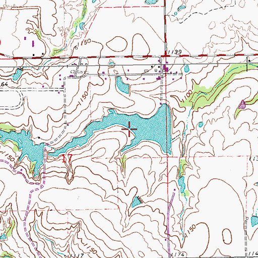 Topographic Map of Oknoname 087036 Reservoir, OK