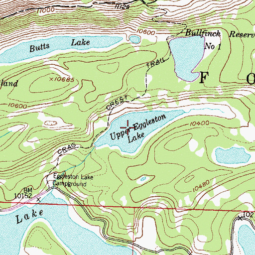 Topographic Map of Upper Eggleston Lake, CO