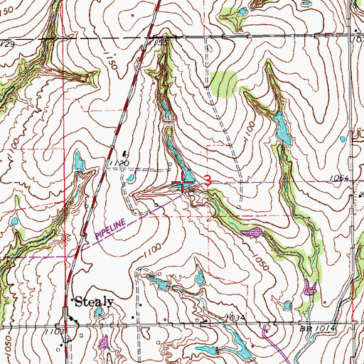 Topographic Map of Oknoname 087039 Reservoir, OK