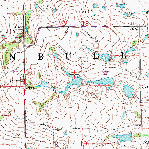 Topographic Map of Oknoname 087041 Dam, OK