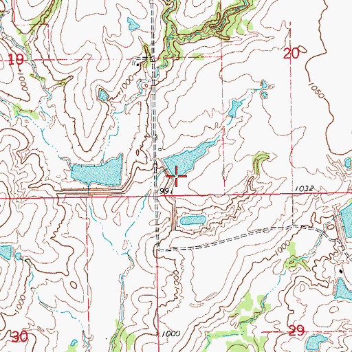 Topographic Map of Oknoname 087046 Dam, OK