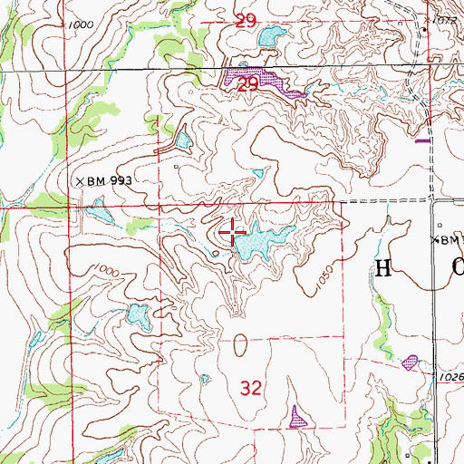 Topographic Map of Oknoname 087047 Reservoir, OK