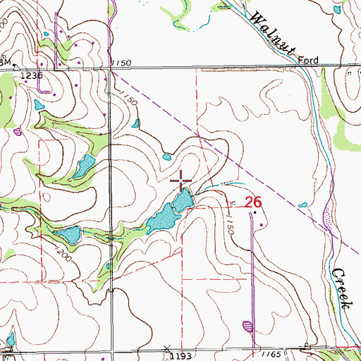 Topographic Map of Oknoname 087049 Dam, OK