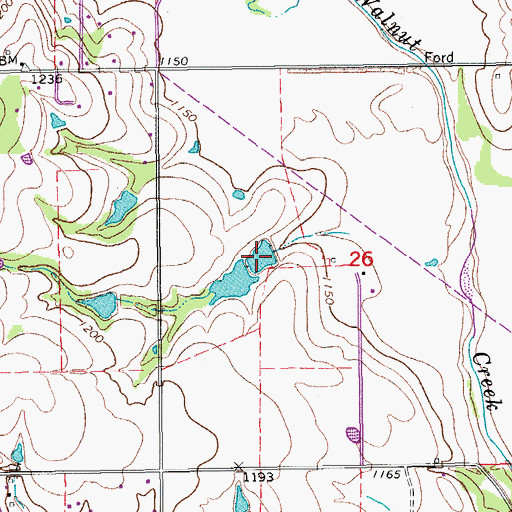 Topographic Map of Oknoname 087049 Reservoir, OK