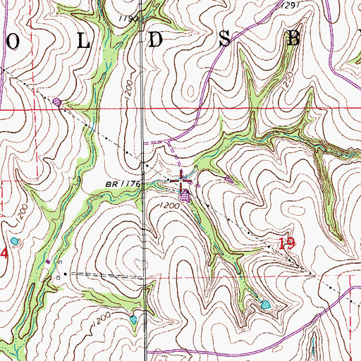 Topographic Map of Oknoname 087050 Dam, OK