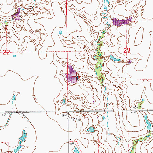 Topographic Map of Oknoname 087055 Reservoir, OK