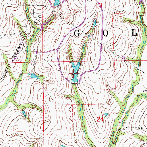 Topographic Map of Oknoname 087058 Reservoir, OK