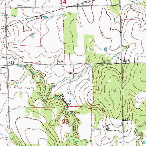Topographic Map of Oknoname 063001 Reservoir, OK