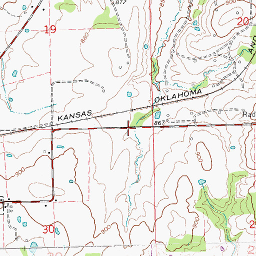 Topographic Map of Oknoname 063002 Dam, OK