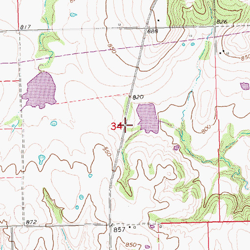 Topographic Map of Oknoname 063004 Dam, OK