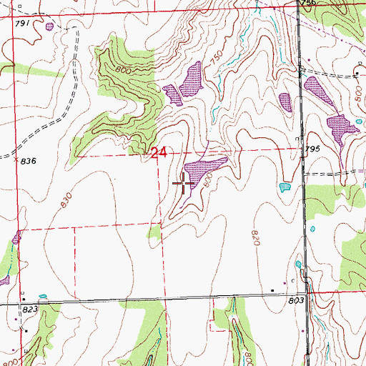 Topographic Map of Oknoname 063005 Dam, OK