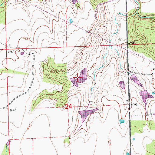 Topographic Map of Oknoname 063006 Dam, OK