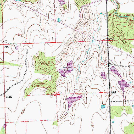 Topographic Map of Oknoname 063006 Reservoir, OK