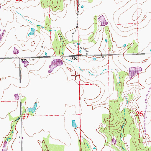 Topographic Map of Oknoname 063007 Reservoir, OK